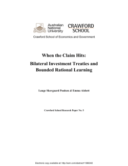 Bilateral Investment Treaties and Bounded Rational Learning