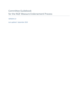 Committee Guide to NQF`s Measure Endorsement Process
