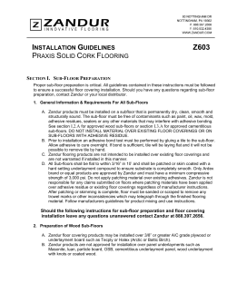 INSTALLATION GUIDELINES PRAXIS SOLID CORK FLOORING