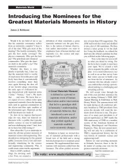 Introducing the Nominees for the Greatest Materials Moments in