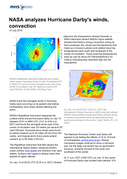 NASA analyzes Hurricane Darby`s winds, convection
