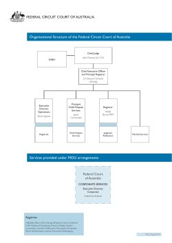 Organisational Structure of the Federal Circuit Court of Australia
