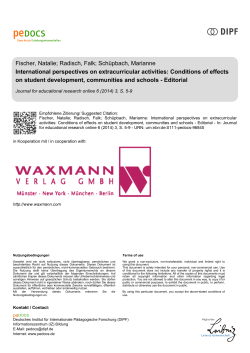 International perspectives on extracurricular activities