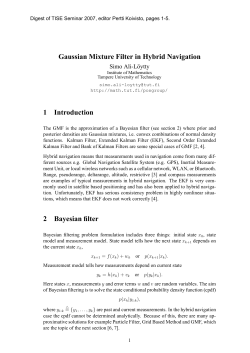 Gaussian Mixture Filter in Hybrid Navigation 1 Introduction 2