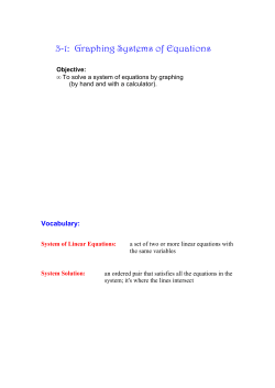 3-1: Graphing Systems of Equations