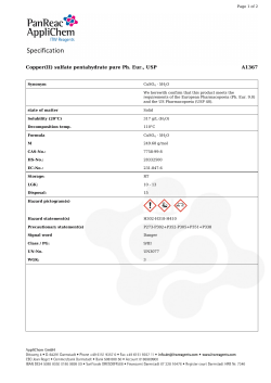 Copper(II) sulfate pentahydrate pure Ph. Eur., USP A1367