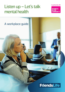 Listen up &ndash; Let`s talk about mental health - Wellbeing