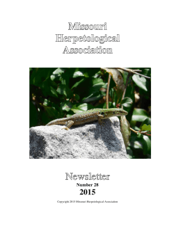 Newsletter #28 - Missouri Herpetological Association