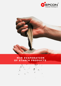 mvr evaporation of starch products
