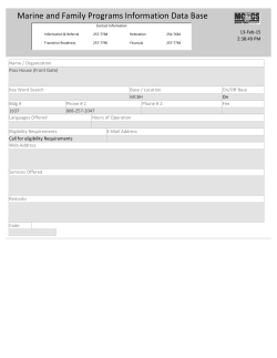 Marine and Family Programs Information Data Base