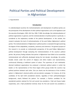 Political Parties and Political Development in Afghanistan