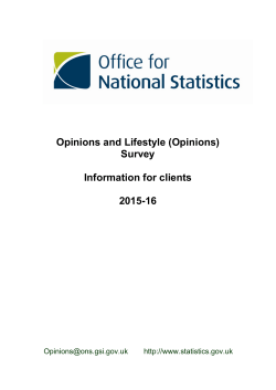 Opinions and Lifestyle Survey Information Guide
