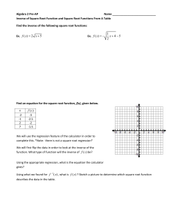12-5-16 Writing Square Roots from Tables