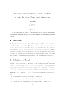 Boundary Behavior of Excess Demand Functions without the Strong