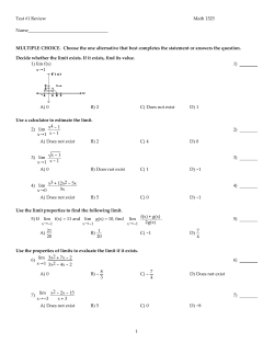 Test #1 Review math 1325.tst