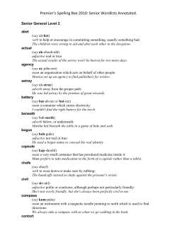 Senior Words - Annotated - McCallums Hill Public School