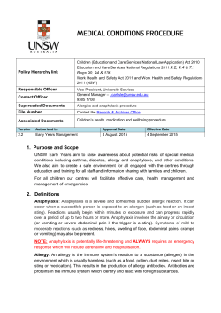 Medical conditions procedure