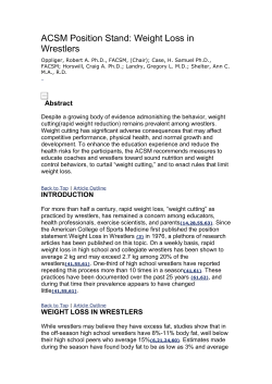 ACSM Position Stand: Weight Loss in Wrestlers