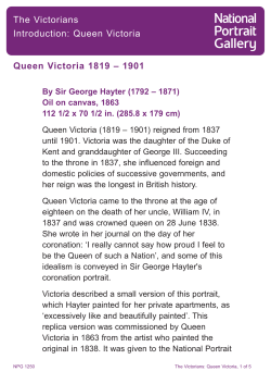The Victorians Introduction: Queen Victoria Queen Victoria 1819