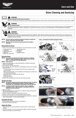 Care and Use Slicer Cleaning and Sanitizing