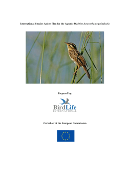 INTERNATIONAL ACTION PLAN FOR THE Species name, Scientific