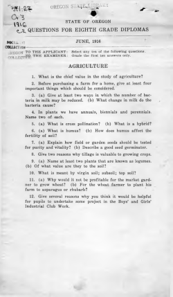 Questions for eighth grade diplomas, June 1916