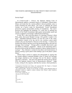 THE FOURTH AMENDMENT IN THE TWENTY FIRST CENTURY