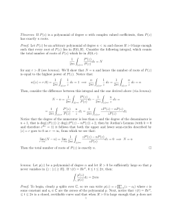 T heorem: If P(z) is a polynomial of degree n with complex valued
