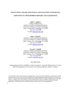 institutions and organizational socialization: integrating employees