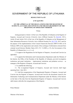 On the Approval of the Regulations for the Register of Suspects