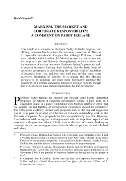 MARxISM, ThE MARKET AND CORPORATE RESPONSIBILITY: A