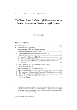 The `Bonn Powers` of the High Representative in Bosnia