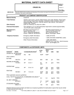 MSDS Crude Oil