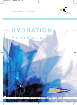 hydration - The Irish Sports Council