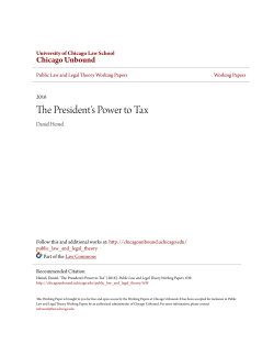 The President`s Power to Tax - Chicago Unbound