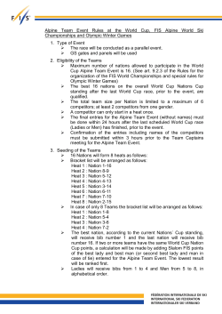 Alpine Team Event Rules at the World Cup, FIS Alpine World Ski