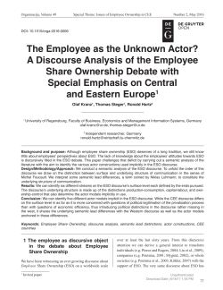 The Employee as the Unknown Actor? A Discourse Analysis of the