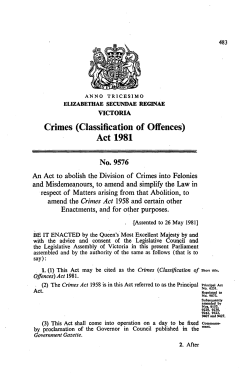 Crimes (Classification of Offences) Act 1981