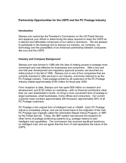 Partnership Opportunities for the USPS and the PC Postage Industry