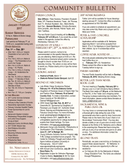 Community Bulletin - St. Nektarios Greek Orthodox Church