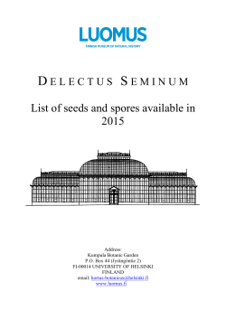 List of seeds and spores available in 2015