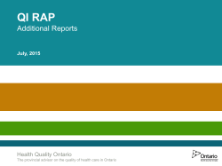 QI RAP - Health Quality Ontario