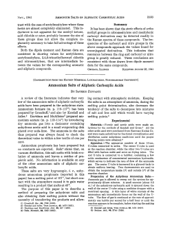 Ammonium Salts of Aliphatic Carboxylic Acids