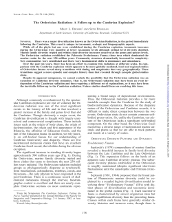 The Ordovician Radiation: A Follow