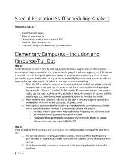 Special Education Staff Scheduling Analysis Elementary