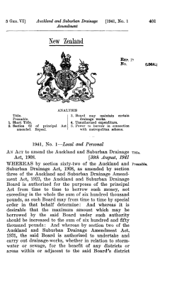 5 GEO VI 1941 No 1 Auckland and Suburban Drainage Amendment
