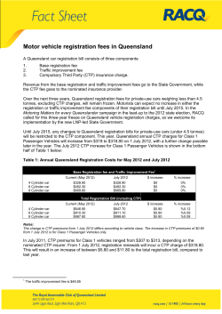Motor Vehicle Registration Fees in Queensland