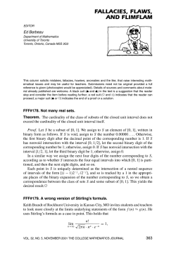 fallacies, flaws, and flimflam - Mathematical Association of America