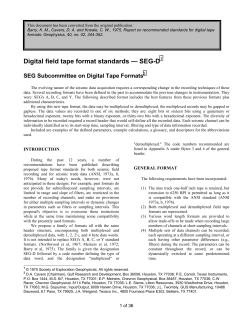 Digital field tape format standards - SEG-D