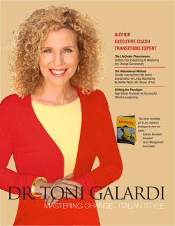 One Sheet - Dr. Toni Galardi